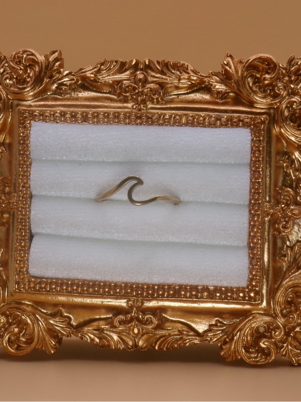 🌵Minimal Wave Ring - Golden Tone